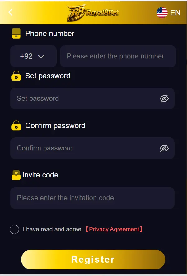 Royal8Bet Registeration image