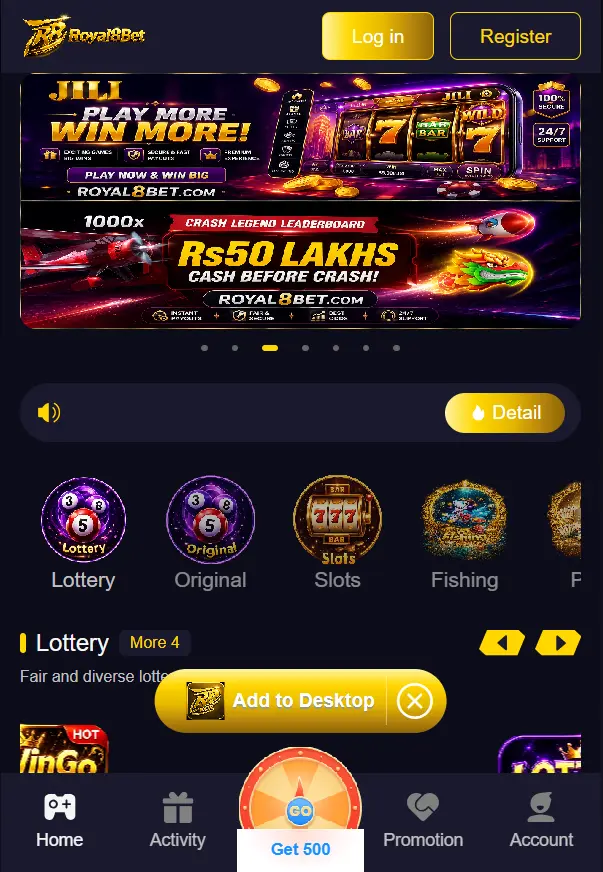 royal8bet interface
